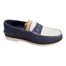 Sperry Authentic Original Penny Loafer Men's 7 Boat Shoes Blue Suede Multi $110 picture