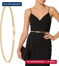 Waist Belt for Women, Thin Metallic Chain Dress Belt Adjustable Stretch Waist Ac picture