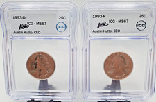 1993 P&D Washington Quarters MS67 Low Pop GEM BU High Grade Set picture