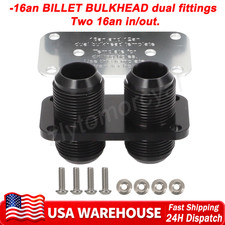 -16an BILLET BULKHEAD dual fittings. Two 16an in/out. High-quality Aluminum. US picture