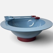 VTG Alessi Euclid Salad Bowl Servers Set Michael Graves Memphis Postmodern Blue picture