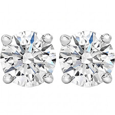 1 - 3 Ct T.W. Lab Grown Round Diamond Studs in 14k White, Yellow, or Rose Gold picture
