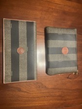 Fendi bundle-NOS Vintage Fendi Pequin Stripe 2-Piece: Wallet & Zip Pouch picture