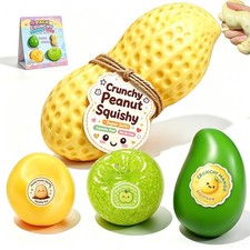 4PC Crunchy Squishy Stress Relief Toys, Sensory Fidget Balls, Food-Themed Fun picture