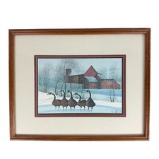P. Buckley Moss The Sentinels Signed Numbered Print 400/1000 Framed Art 1985 picture