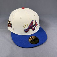 New Era 7 1/4 Atlanta Braves USA 250 Anniversary Flag Patch 59Fifty Fitted Hat picture