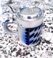 Vintage Reinhold Merkelbach Germany Lidded Beer Stein Blue/Gray Diamond Pattern picture