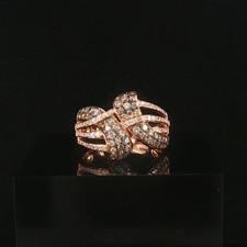 Effy 14k Rose Gold and 1cttw Champagne and White Diamond Ring Size 7 picture