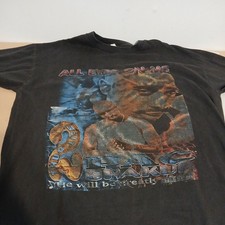 Vintage 90s 2Pac Tupac All Eyes On Me Against The World Rap T Shirt Size XXL  picture
