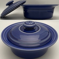 Dansk Denim Blue Round Covered Casserole Bowl 1998-99 Made in Portugal 1.5 quart picture
