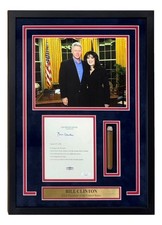 Bill Clinton Signed Framed White House Letter Monica Lewinsky w/ Prop Cigar JSA picture
