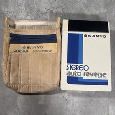 Sanyo Auto Reverse Stereo Cassette Player M6060 Portable w Carry Bag Corrosion picture