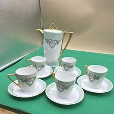 Stunning 11Piece Antique Hutschenreuther Selb Bavaria ArtDeco PorcelainDemitasse picture