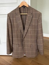 J Crew Ludlow brown check mens blazer 40r wool/cotton picture