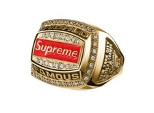 Supreme / Jostens World Famous Championship Ring 24K GOLD Layered Sterling Sz 10 picture