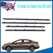 4PCS Weatherstrip Window Moulding Trim Seal Belt For Honda Civic Sedan 2012-2015 picture