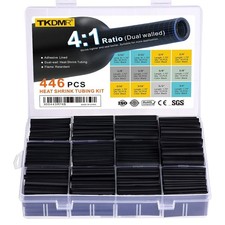 446 Pcs Heat Shrink Tubing Kit-3:1/4:1 Ratio Adhesive Lined Marine Grade Shrink picture