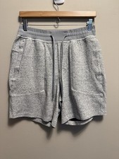 Lululemon At Ease Shorts Mens 7” Textured Heathered Melody Grey Stretch Medium picture