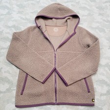 Life Is Good Jacket Womens Small Brown Sherpa Full Zip Hooded picture