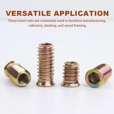 NEW 10/20pcs M4–M10 Zinc Threaded Insert Nuts Hex Socket for Wood Furniture picture