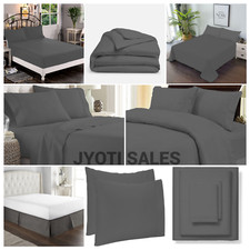 Superior 100% Egyptian Cotton 1200 Thread Count Gray Solid Select Bedding Sheets picture