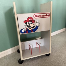 Vintage Nintendo Super Mario Brothers Rolling Console Storage Cart 1989 NES  picture