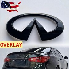 INFINITI 2014-2024 Q50 Rear Trunk Lid Nameplate Emblem Badge Gloss Black USA picture