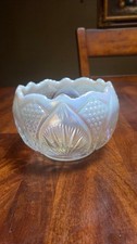 Vintage Fenton Crystal Iridescent Regency Pattern Rose Bowl picture