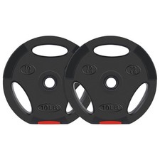 Signature Fitness Standard 10 Pound Coded Olympic Weight Plate, Black (Set of 2) picture
