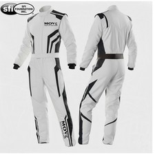 Move Extra-Light MR-85 SFI 3.2A/5 Approved Nomex 2-Layer Auto Racing Suit WHITE picture