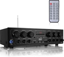 Pyle 750W Bluetooth Karaoke Amplifier 6 Channel USB AUX Mic Echo System picture