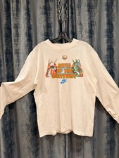Vintage 90s Nike GODZILLA VS BARKLEY NBA Long Sleeve T Shirt  XL picture