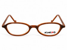 Vintage Kimiko B100 Eyeglasses Frame NOS Japan Amber Brown Small Oval 44mm Y2K picture