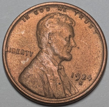 1924S Lincoln Cent Unc. BU Lots of Red Make Any Offer T895608 picture