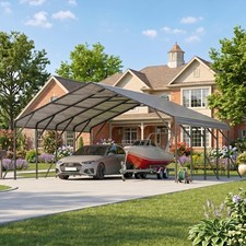 20x20/30/40FT Metal Carport, Heavy Duty, Triangular Support, Reinforced Base picture