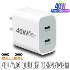 Dual Type C Adapter Lot PD4.0 Wall Charger 40W USB C Charger Fast Charging Block picture