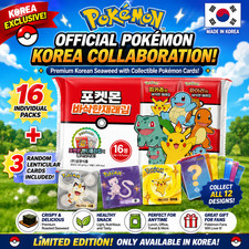 Korean Roasted Seaweed Pokemon Collaboration 16 Packs with 3 Random Cards picture