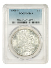 1921-S $1 PCGS MS63 - Morgan Dollar - Final Year S-Mint picture
