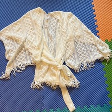 White /Ivory Cable Knit Tie Cardigan NWT $40 Francesca’s Boutique Fast Shipping picture