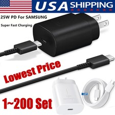 25w Type USB-C Fast Wall Charger+6FT Cable For Samsung Galaxy S20 S21 5G lot US picture