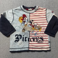 Vintage Disney Shirt Boys 4T Kids Mickey Mouse Cartoons Long Sleeve USA 90s picture