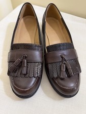 Hotter Comfort Concept Brown Tassel Kiltie Leather Hamlet Loafers 9/41 picture