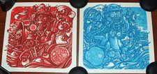 Drew Millward Phish Poster Blue Waves / Ruby Waves Set of 2 Art Print #/2000 picture