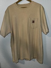Vintage 90s Carhartt box logo t-shirt rare retro hype Y2K size L color Tan picture