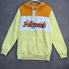 Pokemon BoxLunch Exclusive Colorblock Hoodie Yellow Group Portrait Sz Medium NEW picture