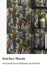 Soicher Marin Yuki Osada Floral Wallpaper Double Roll New RRP $295 picture