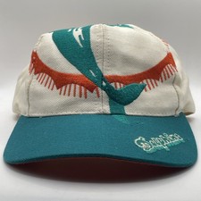 VINTAGE MIAMI DOLPHINS THE GAME BIG LOGO WRAPAROUND EMBROIDERED SNAPBACK HAT picture