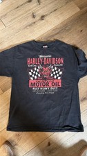 Vintage Harley-Davidson Genuine Motor Oil Devil Graphic T-Shirt picture