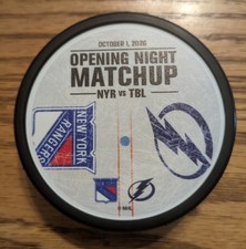 NY Rangers Original Hockey Puck Opening Night 10/1/26 NY vs Tampa Bay Lightning picture