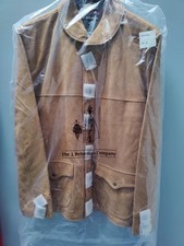 J. Peterman Men's Tan Suede Jacket XL Regular Button Closure Point Collar picture